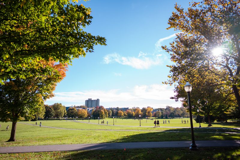 View across the drillfield on Virginia Tech's campus